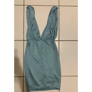 Satin Blue Mini Dress